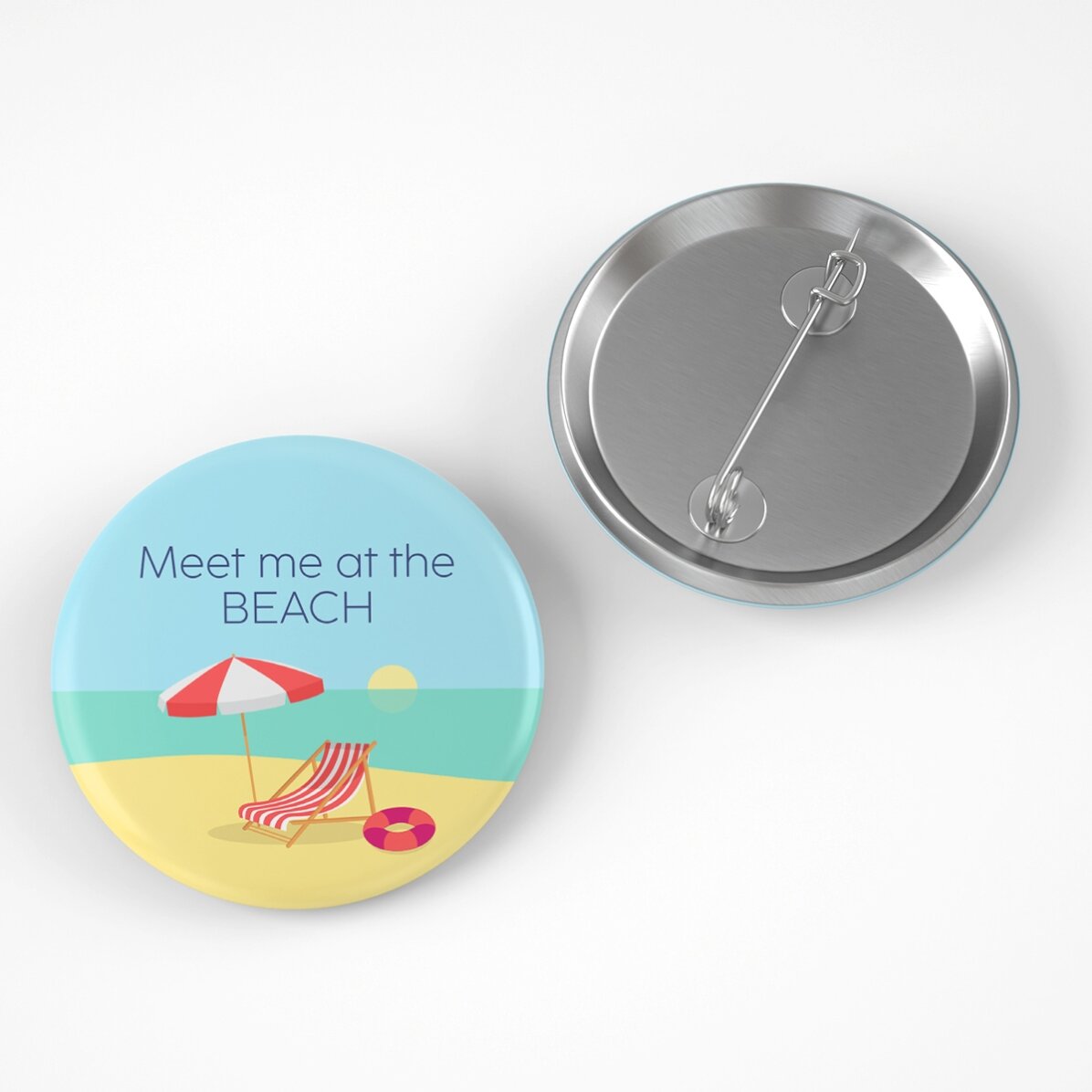 Badge personnalisé avec message - Beach time