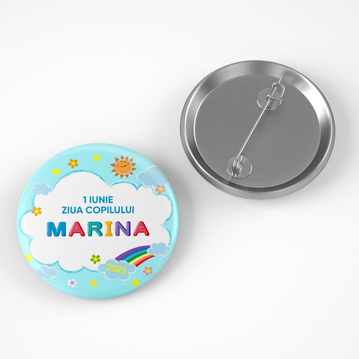 Badge personnalisé avec un message pour la Journée de l