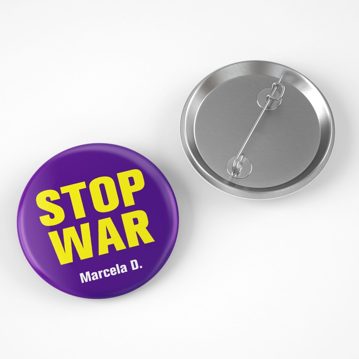 Insigne personnalisé avec nom - STOP WAR