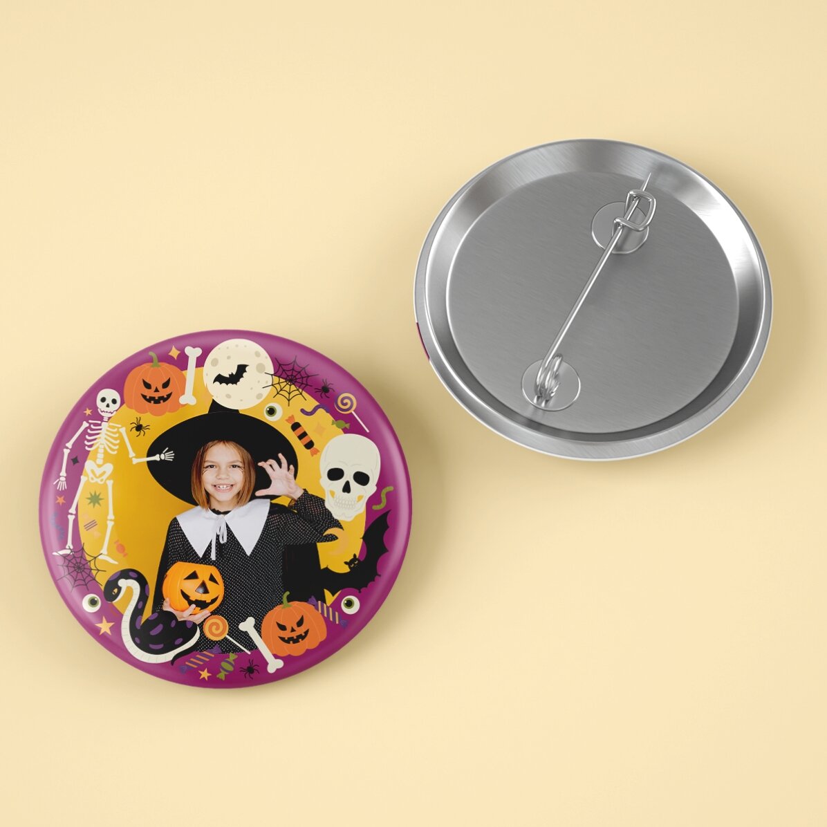 Badge personnalisé avec photo - Halloween