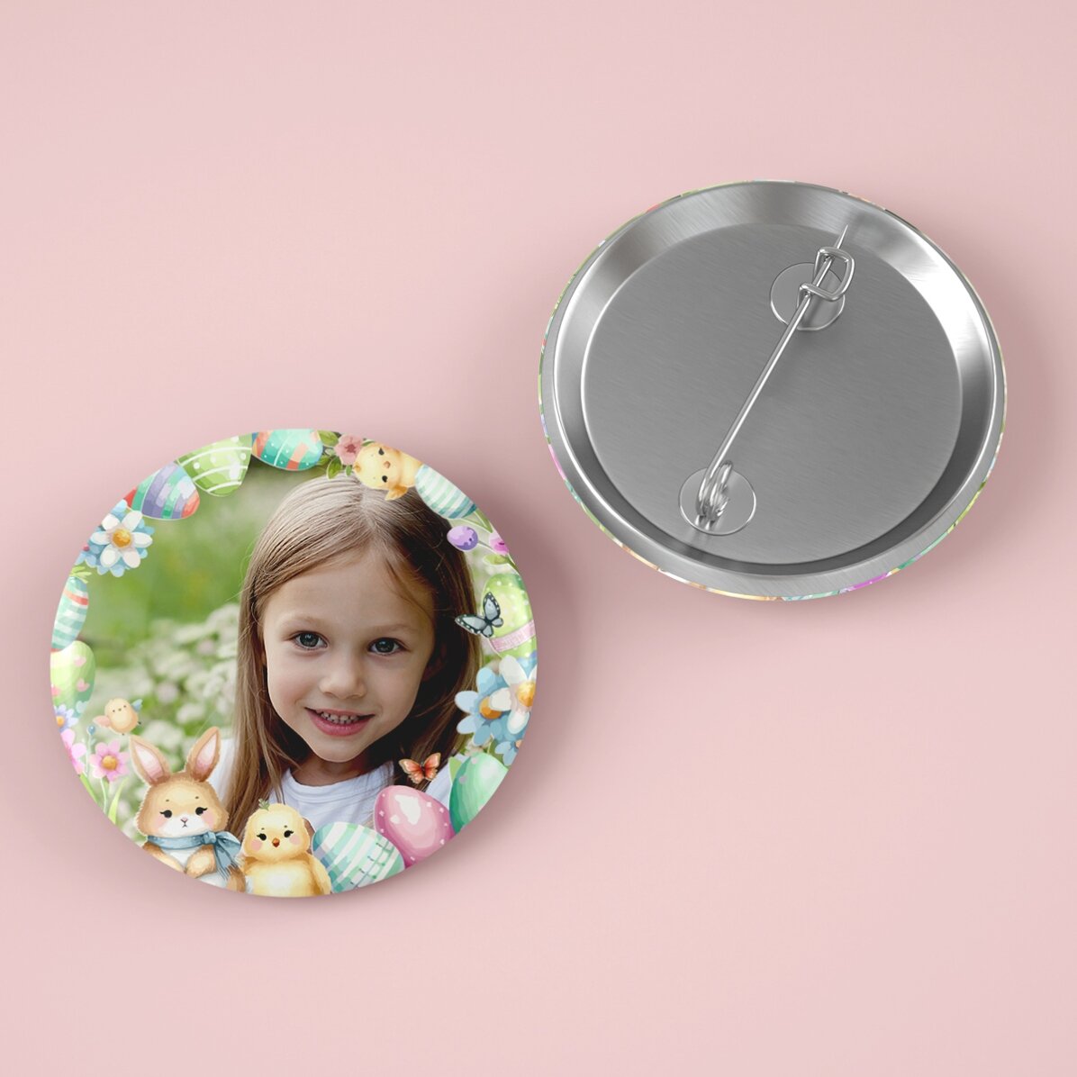 Badge personnalisé avec photo - Pâques