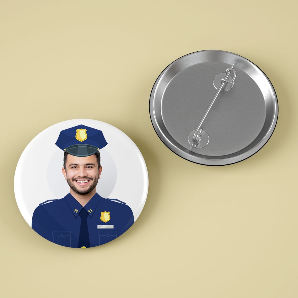 Insigne personnalisé avec photo - Policier