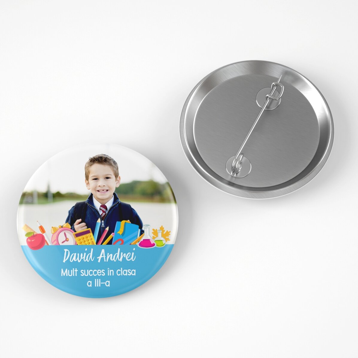 Personalised badge with photo and text - Back to school