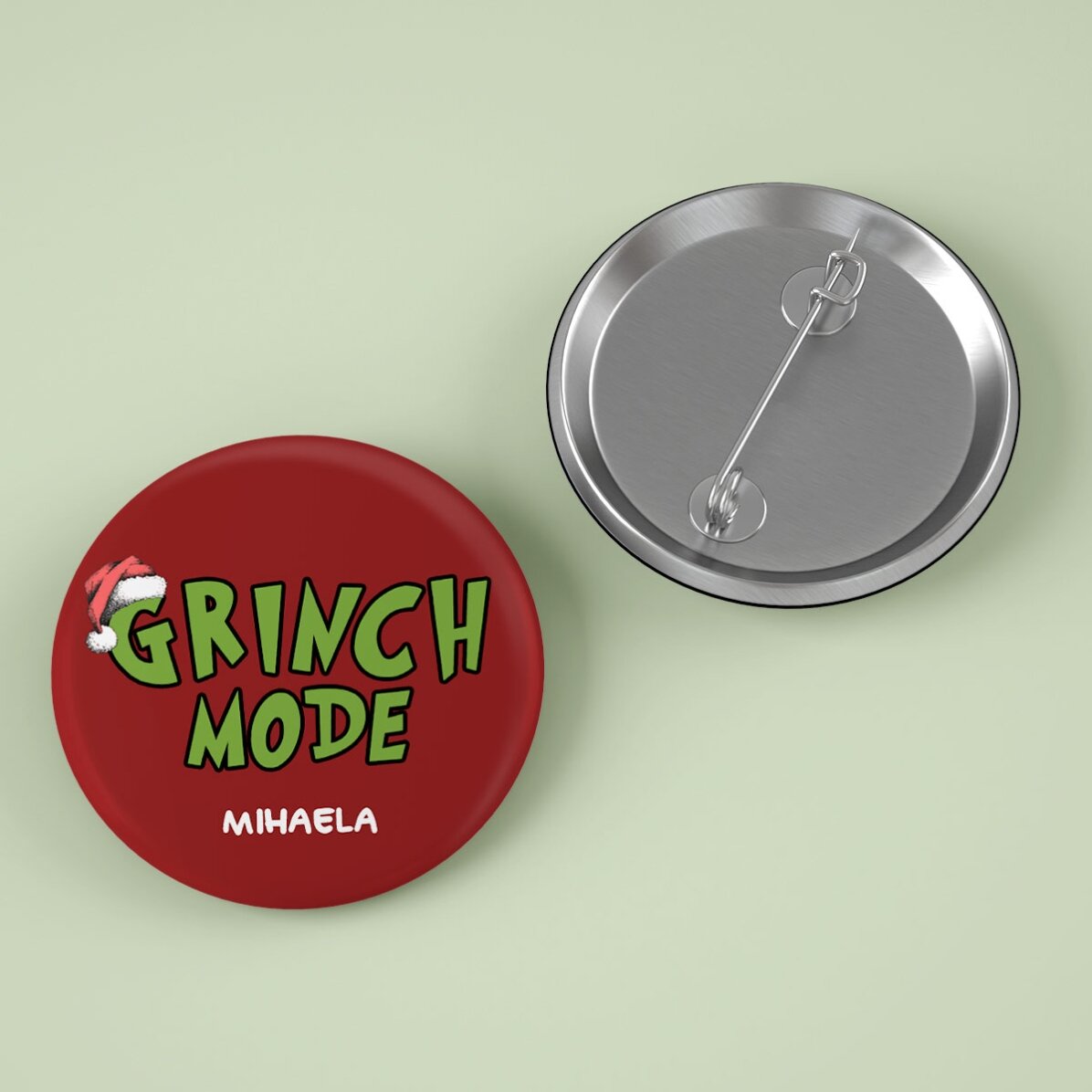 Badge personnalisé avec texte - Grinch Mode