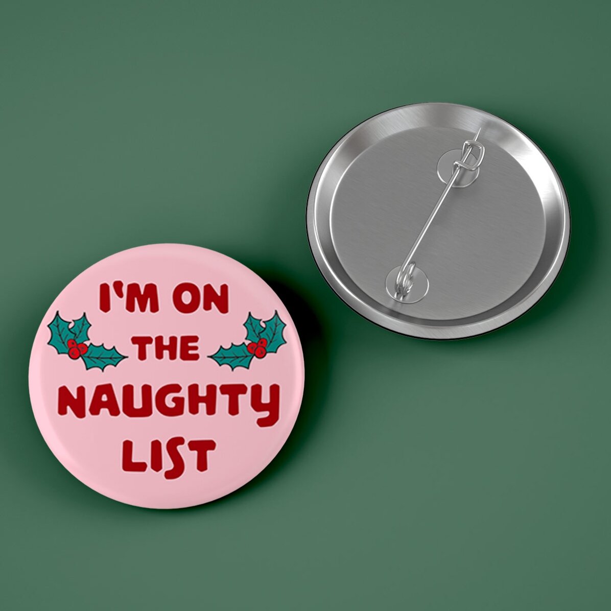Badge personnalisé avec texte - Naughty List