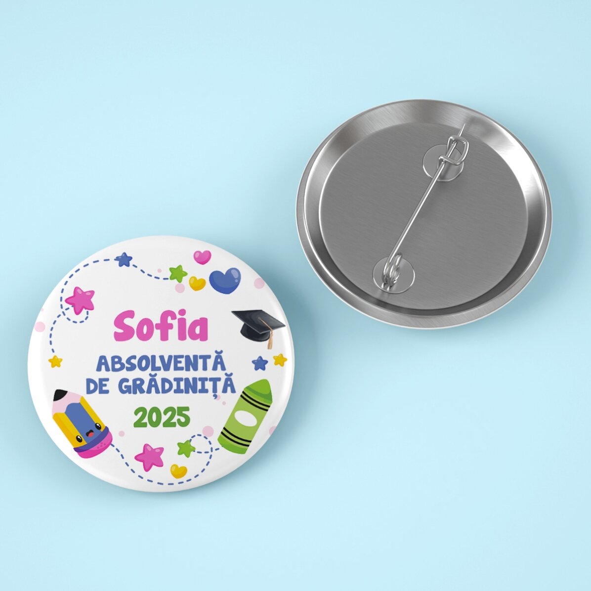 Insigne personnalisé avec inscription pour la remise des diplômes - Diplômé de maternelle