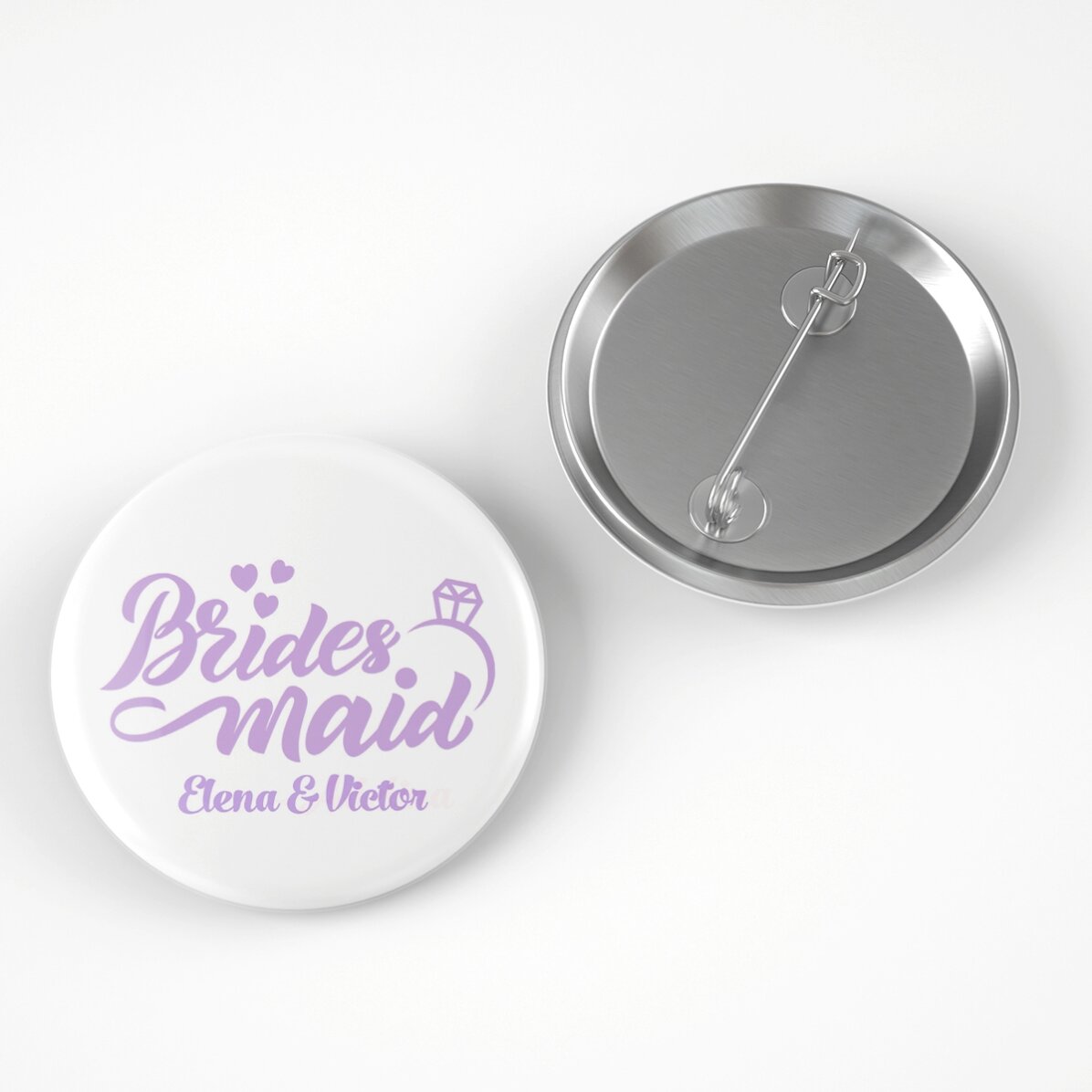 Badge personnalisé avec inscription pour les demoiselles d
