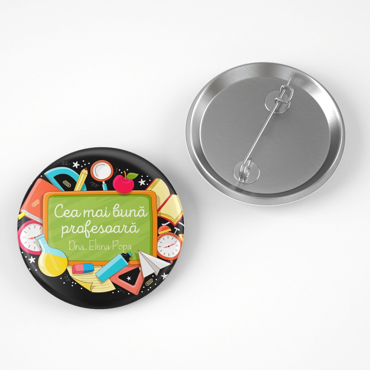 Badge personnalisé avec texte - École