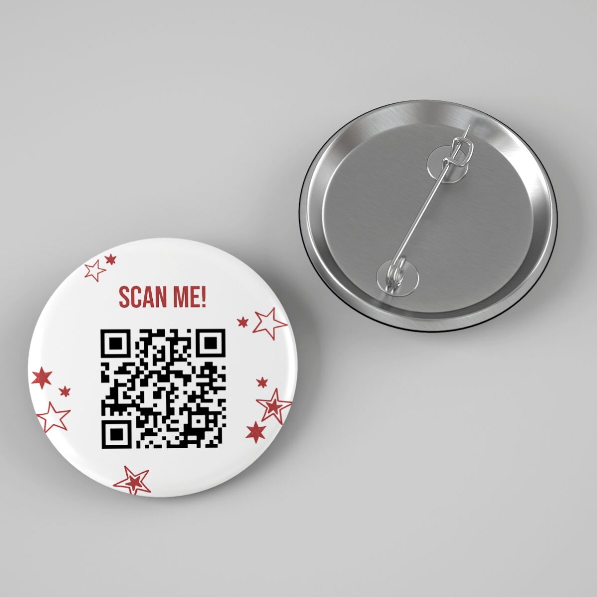 Badge personnalisé avec texte et code QR