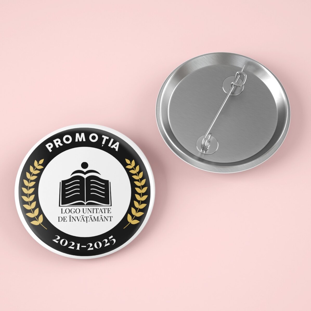 Insigne personnalisé avec texte et logo pour la remise des diplômes