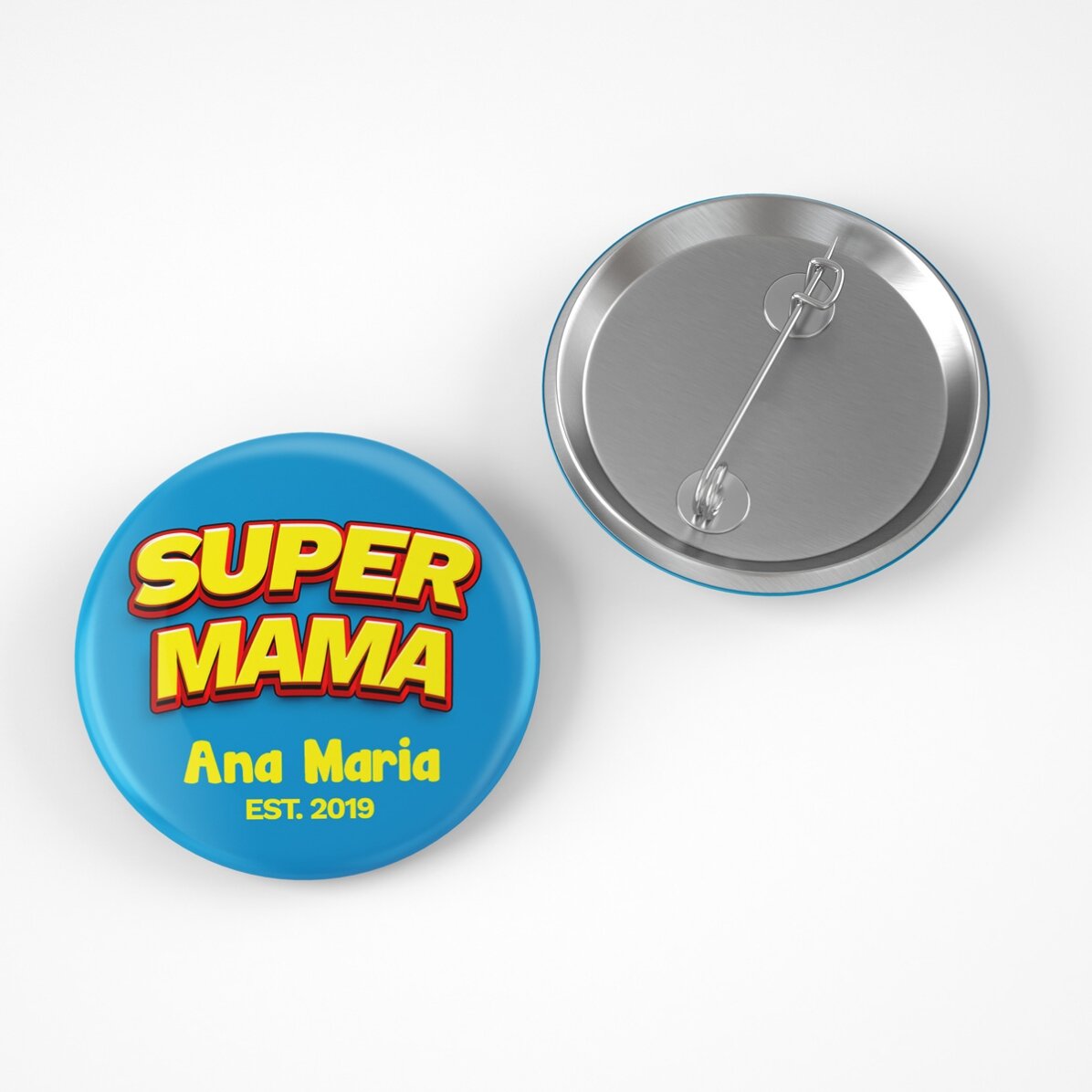 Badge personnalisé avec inscription - Super Maman
