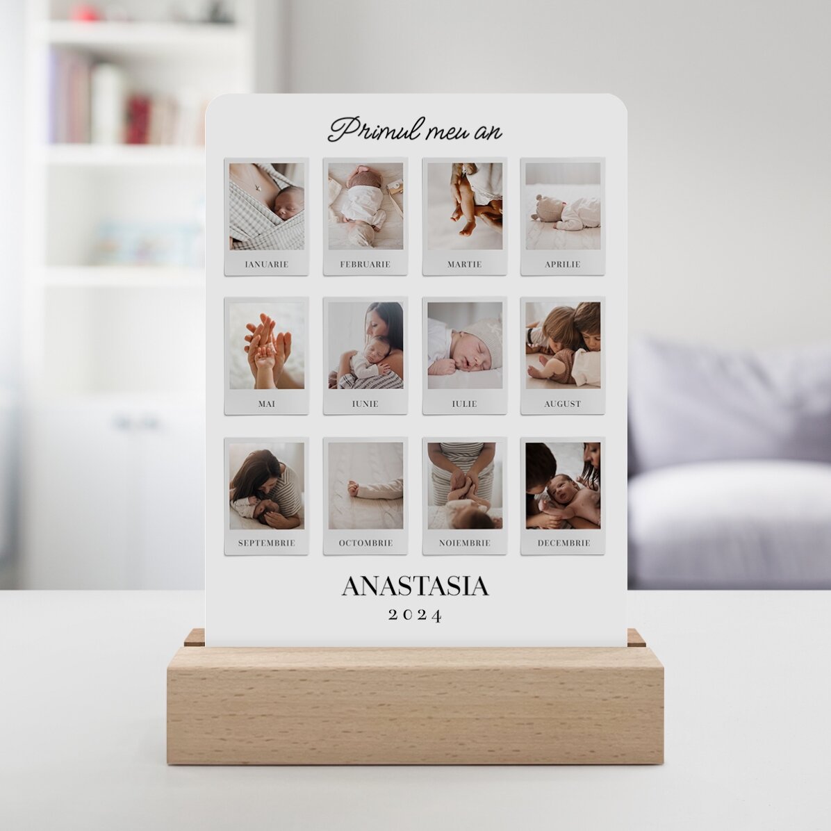 Lampe de veille LED personnalisée avec 12 photos - My First Year