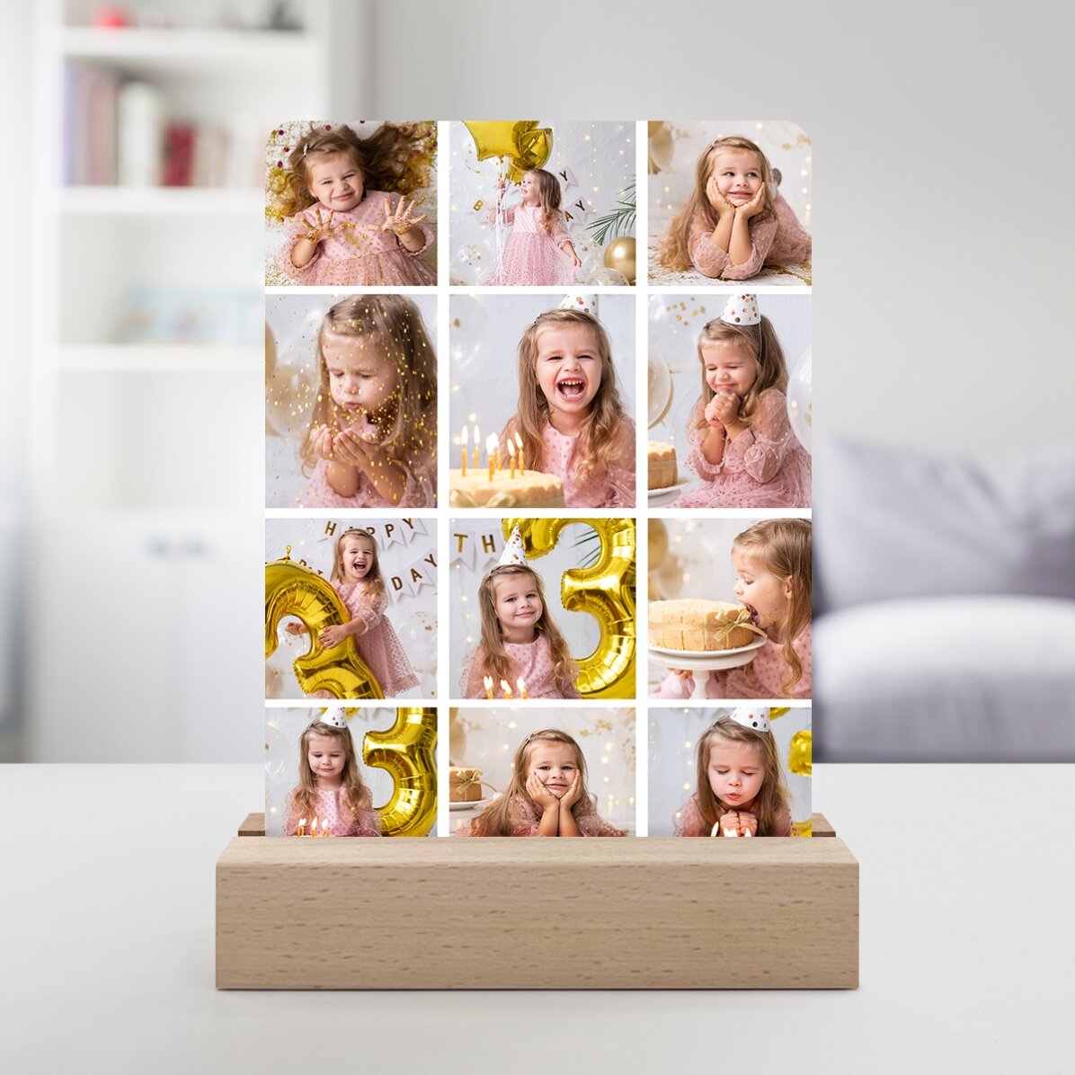 Lampe de veille LED personnalisée avec 12 photos