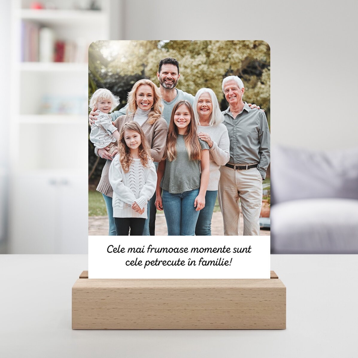 Lampe de veille LED personnalisée avec photo et message