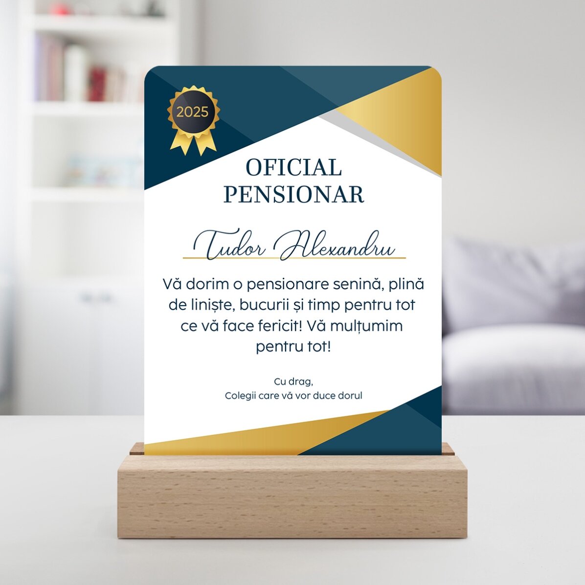 Lampe de veille LED personnalisée avec inscription - Officiellement à la retraite