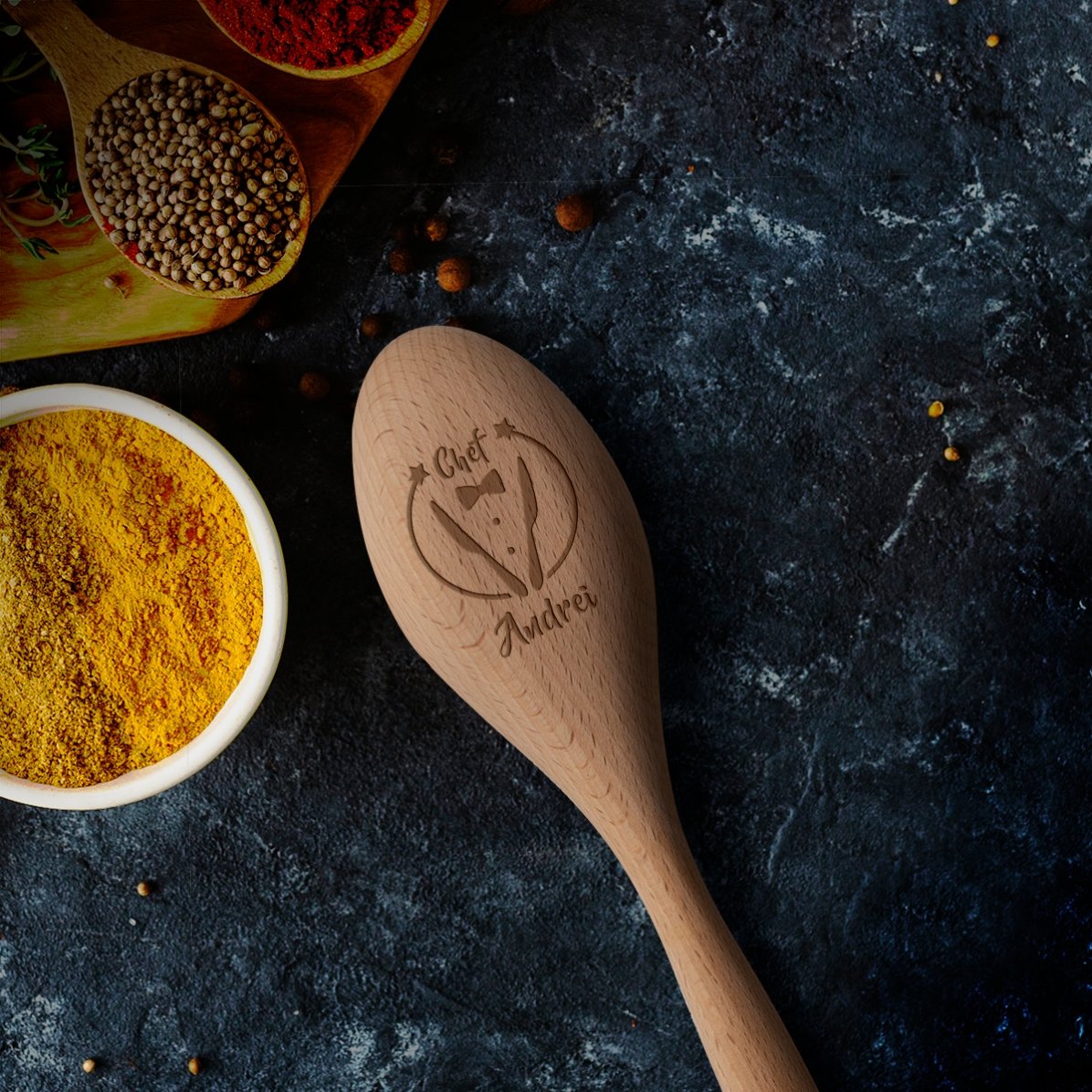 Cuillère en bois personnalisée - Chef cuisinier
