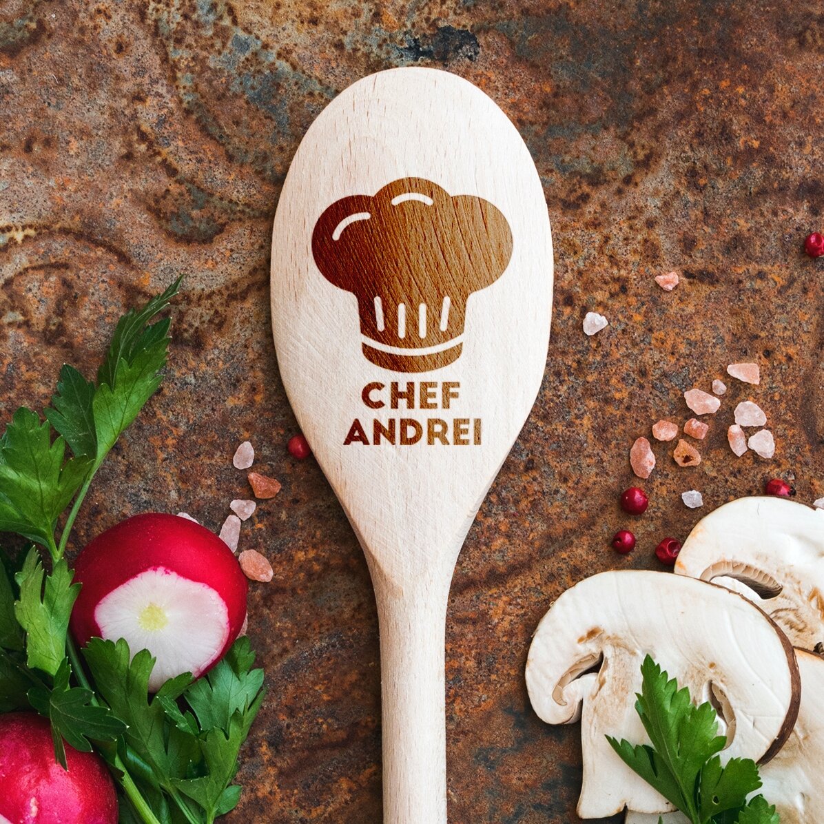 Cuillère en bois personnalisée - Chef