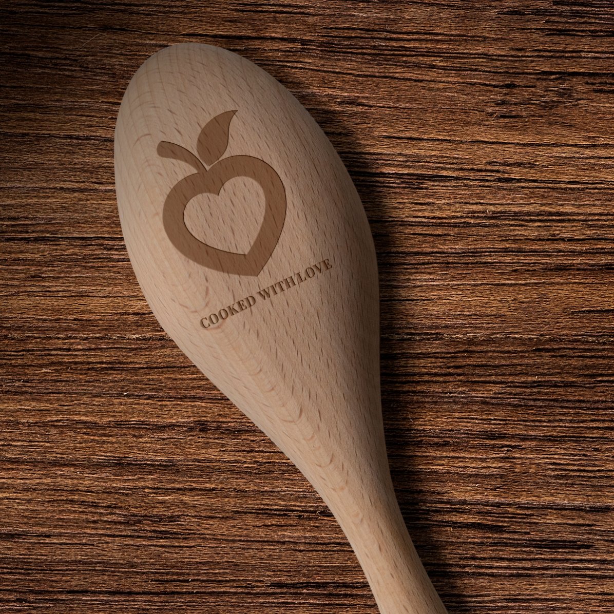 Cuillère en bois personnalisée - Cooked with love