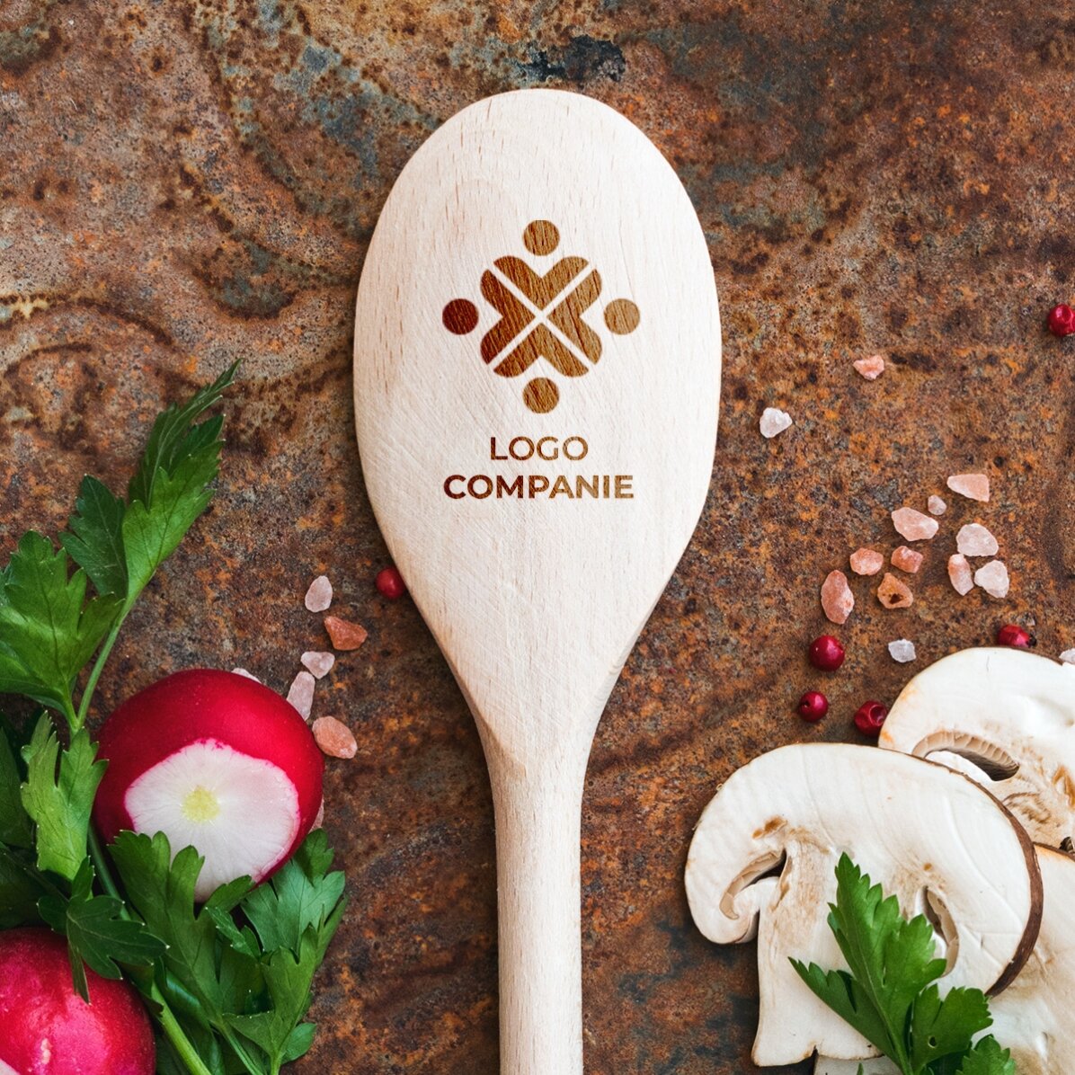 Cuillère en bois personnalisée avec logo