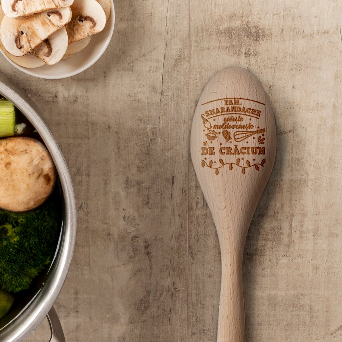 Cuillère en bois personnalisée avec inscription - Noël dans la cuisine