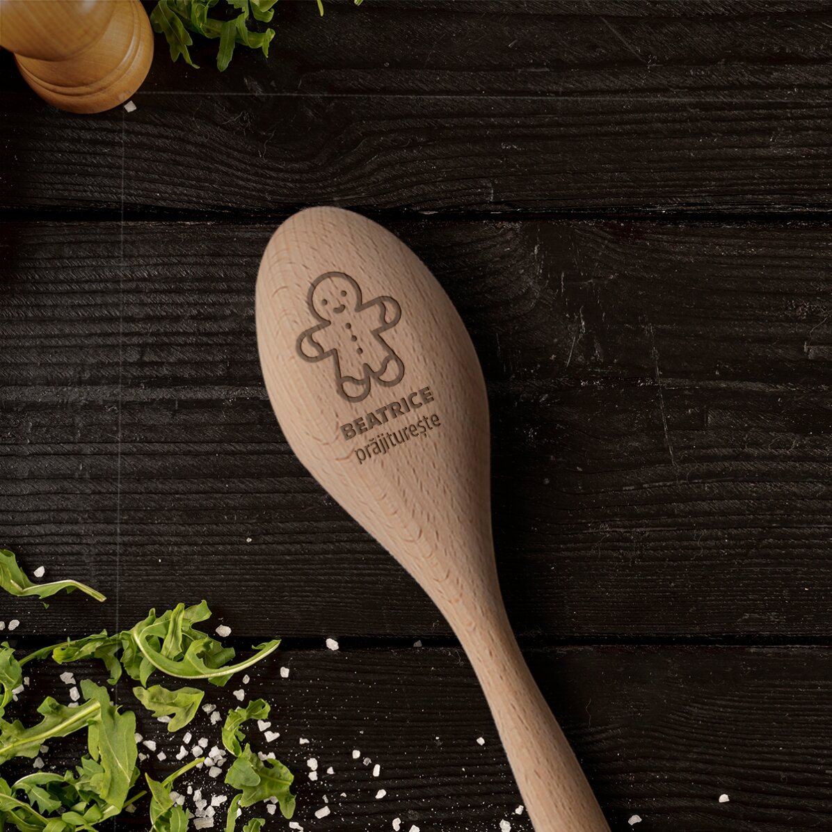 Cuillère en bois personnalisée - Gingerbread