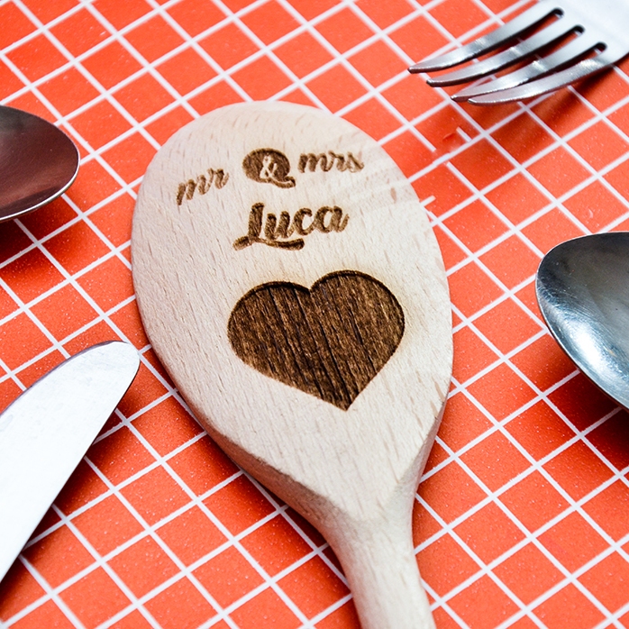 Cuillère en bois personnalisée - Mr & Mrs