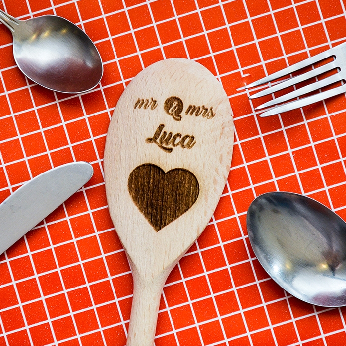 Cuillère en bois personnalisée - Mr & Mrs