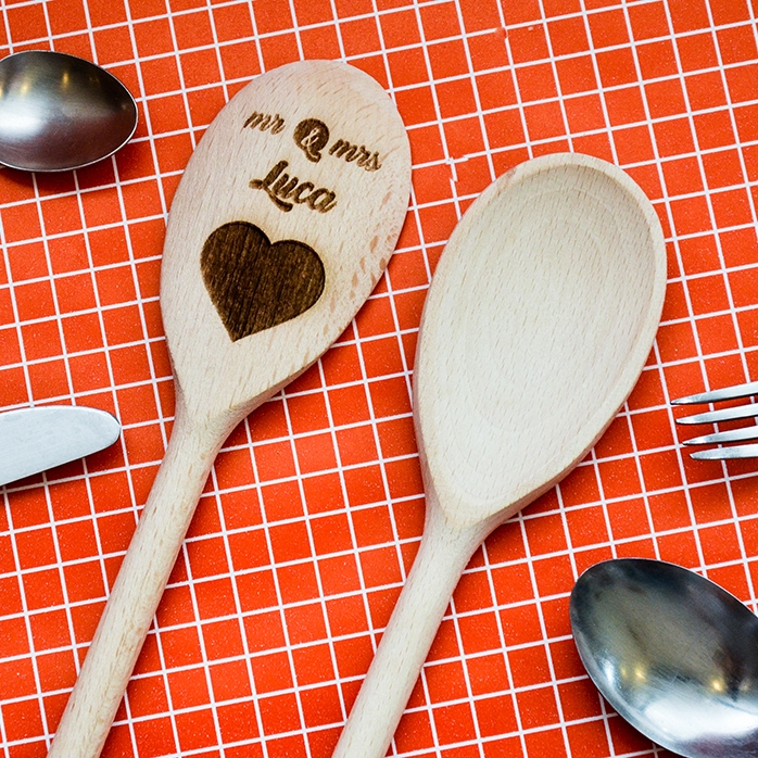 Cuillère en bois personnalisée - Mr & Mrs