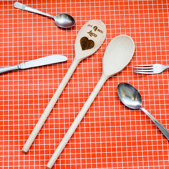 Cuillère en bois personnalisée - Mr & Mrs