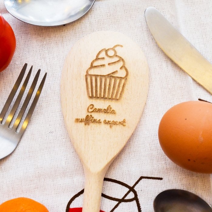 Cuillère en bois personnalisée - Muffins Expert