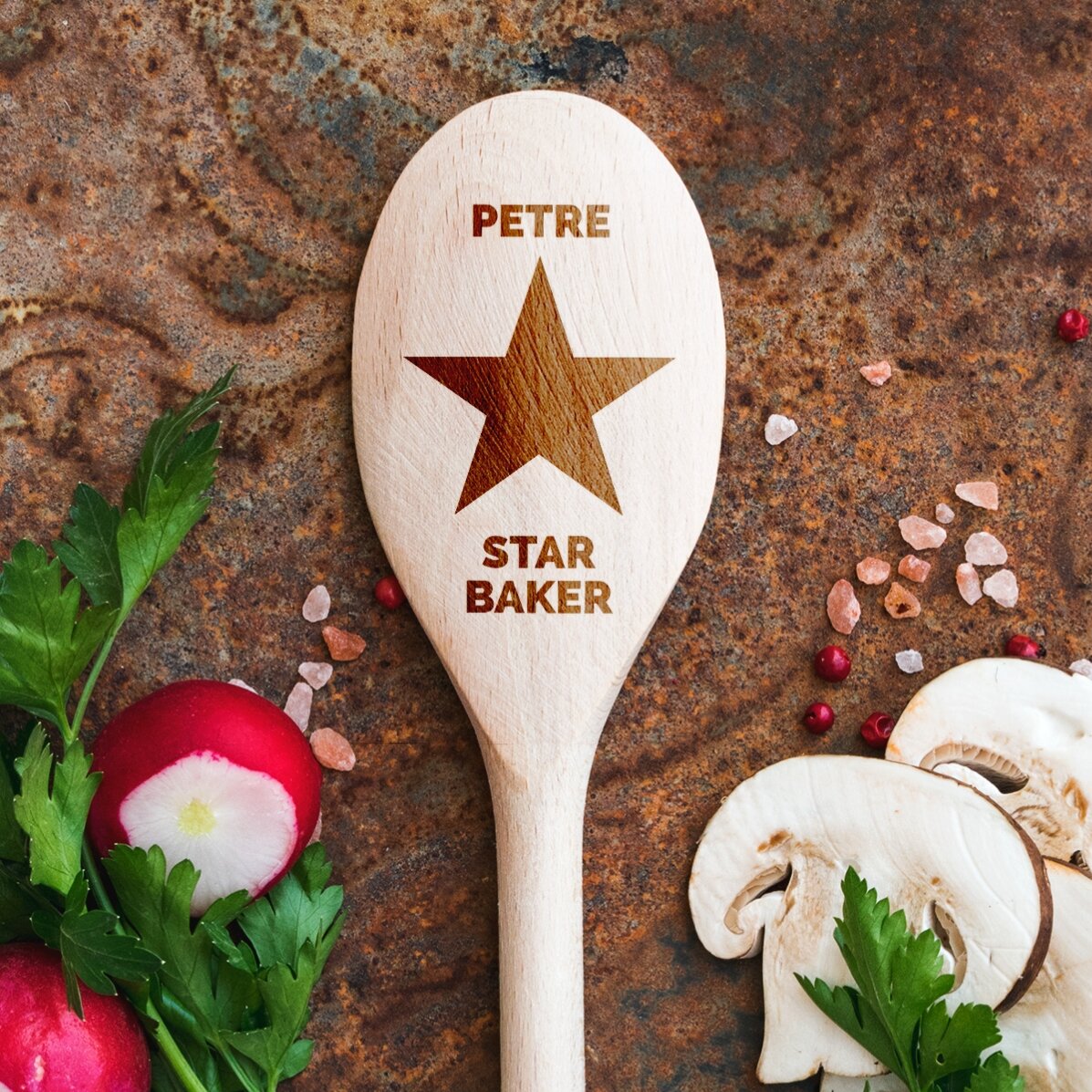 Cuillère en bois personnalisée - La star de la cuisine