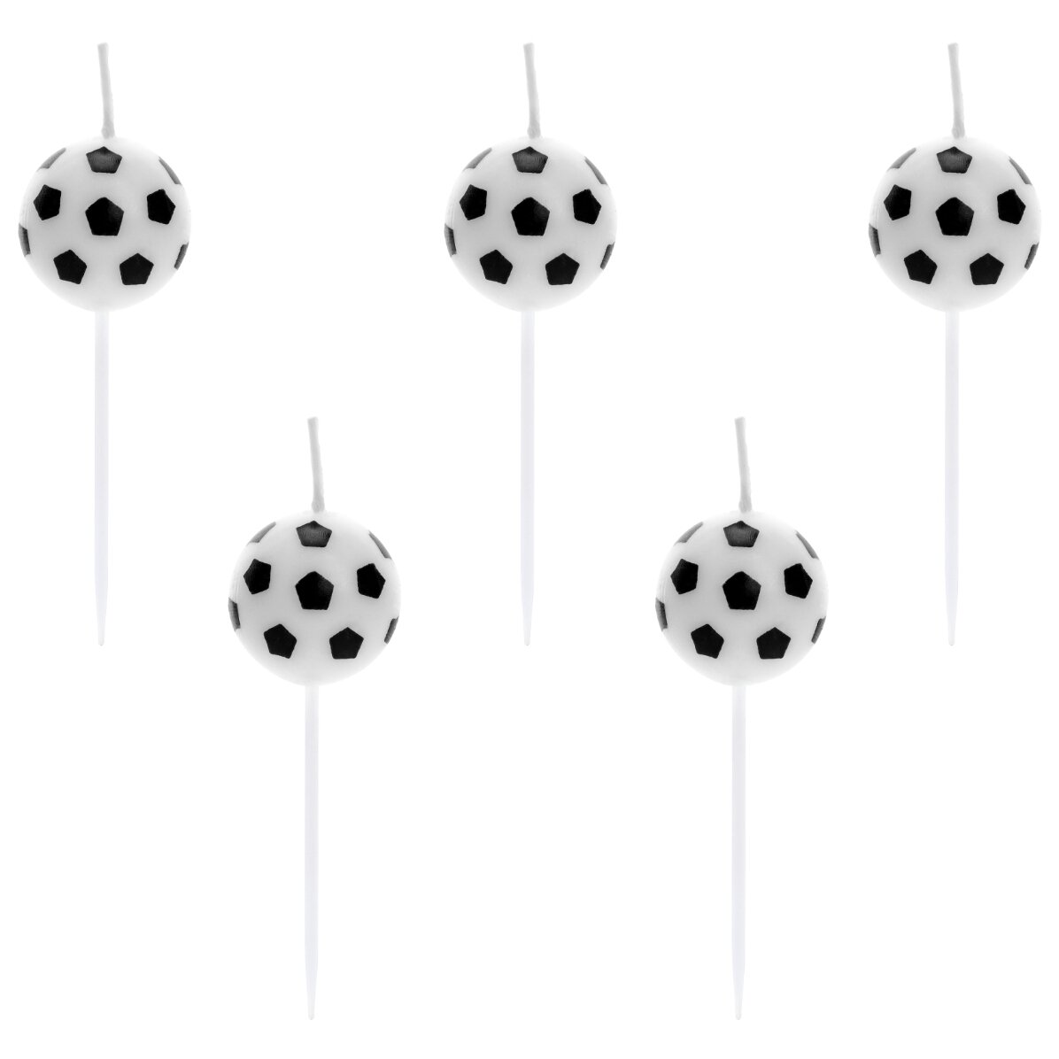 Bougies pour gâteau - 6 ballons de football