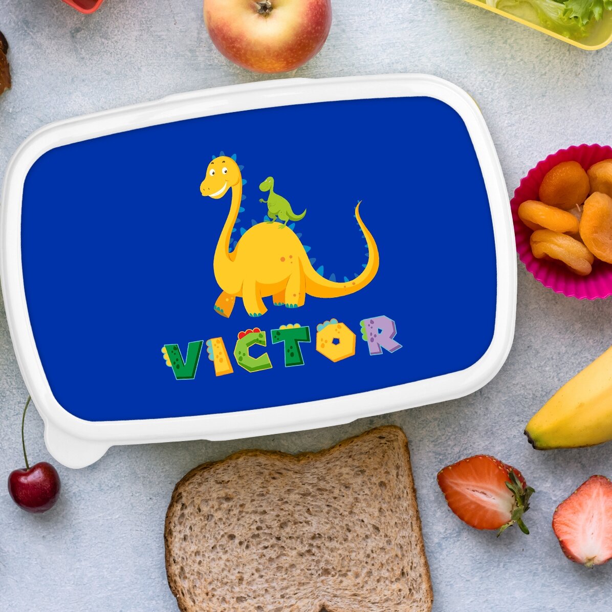 Boîte à repas, boîte à repas personnalisée avec prénom - Dino