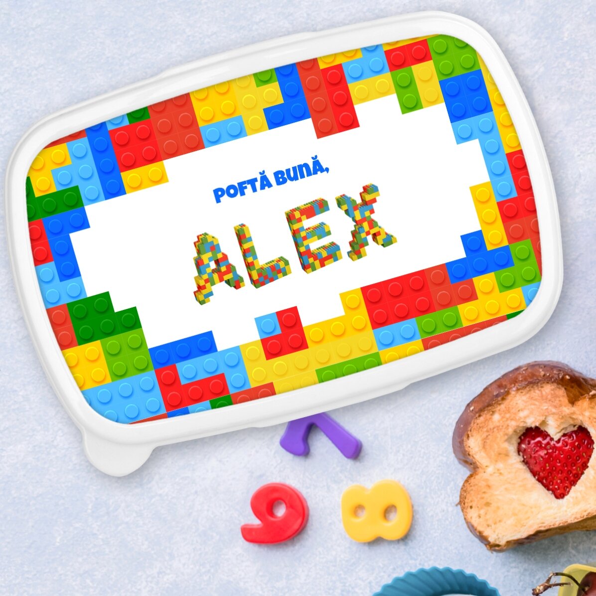 Lunch box, personalised with name - Lego