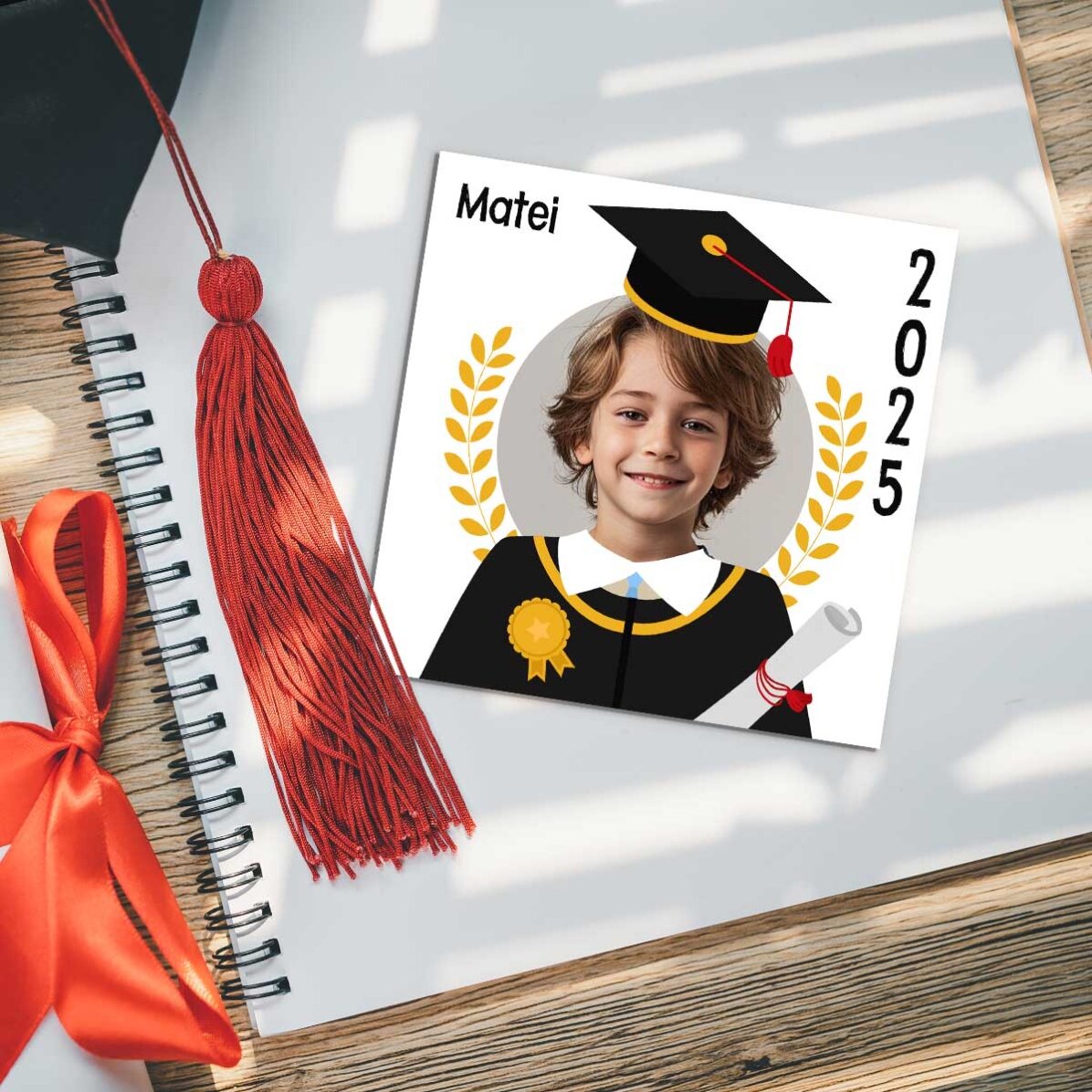 Aimant 10 x 10 personnalisé avec photo et message - Diplômé