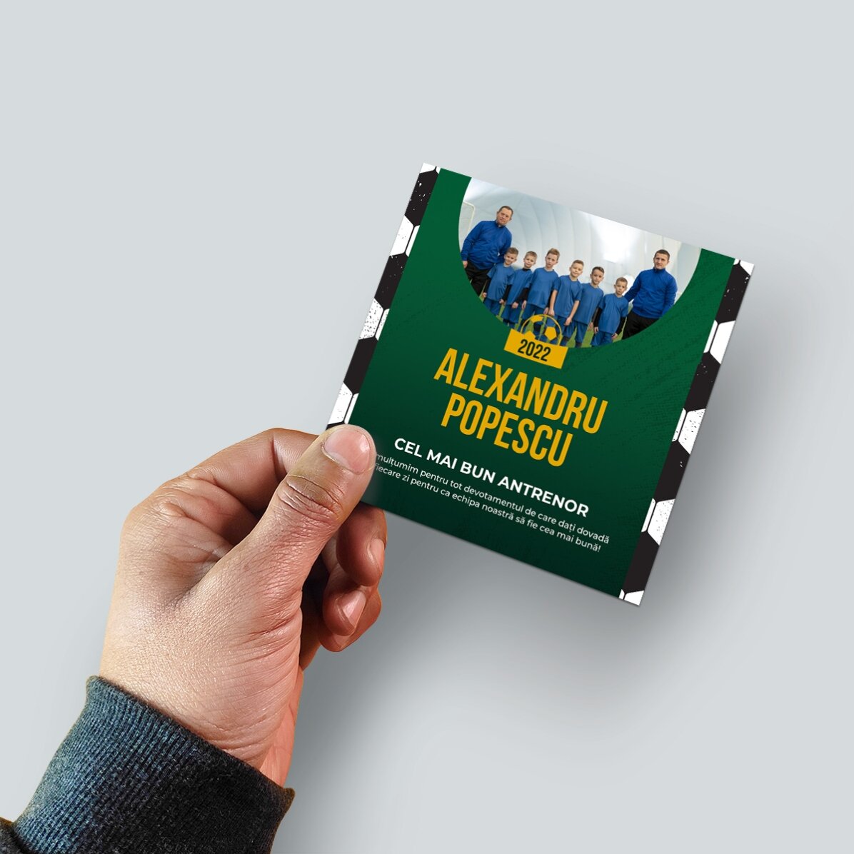 Aimant 10 x 10 personnalisé avec photo et texte - Football