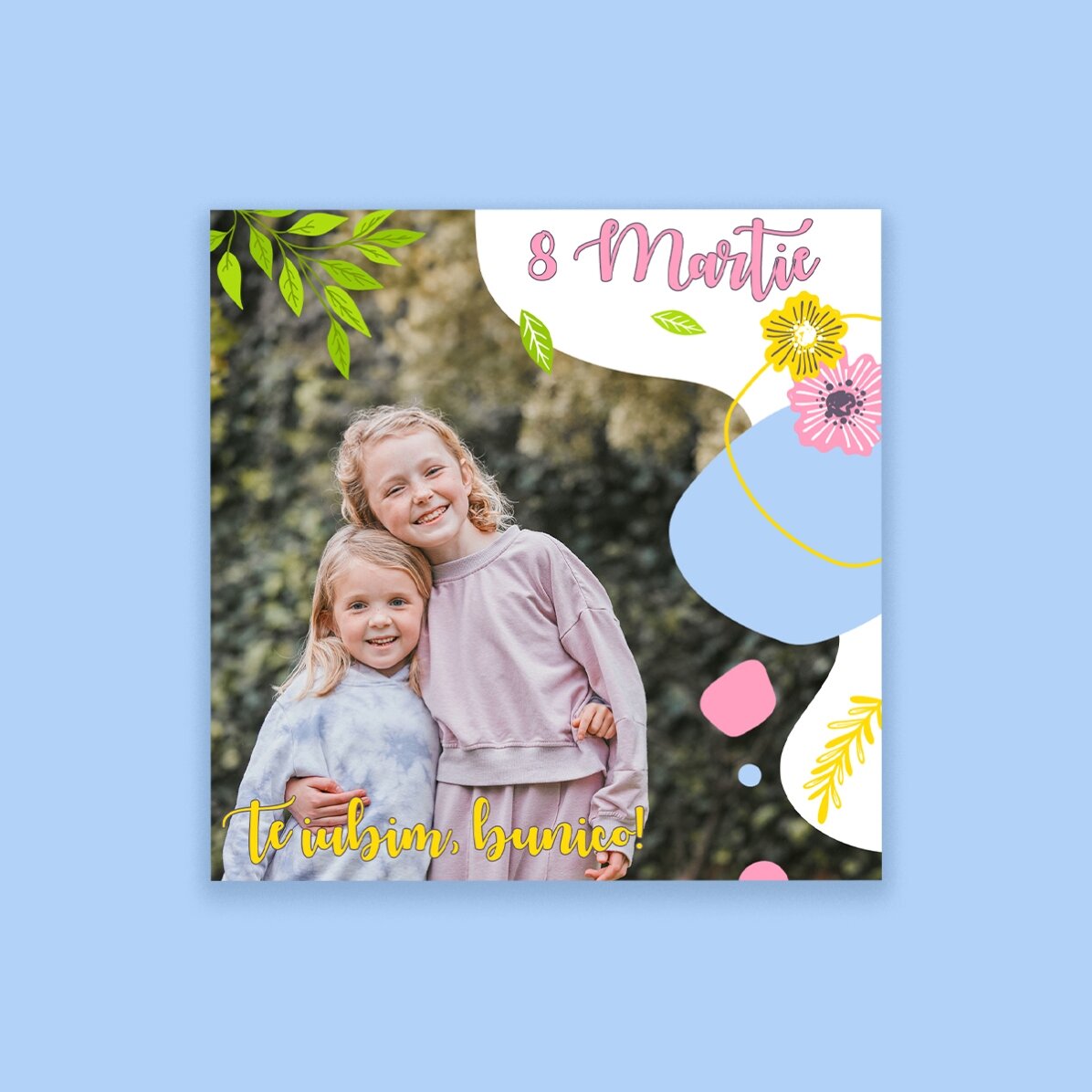 Aimant 10 x 10 personnalisé avec photo et texte - Happiness