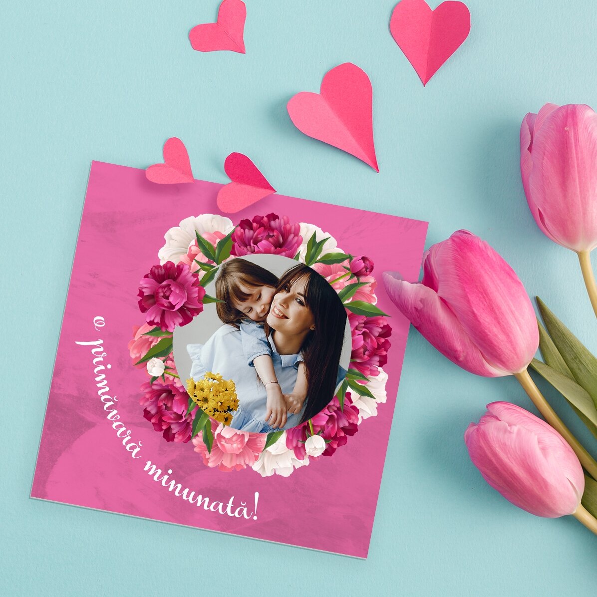 Aimant personnalisé avec photo et message - Un beau printemps