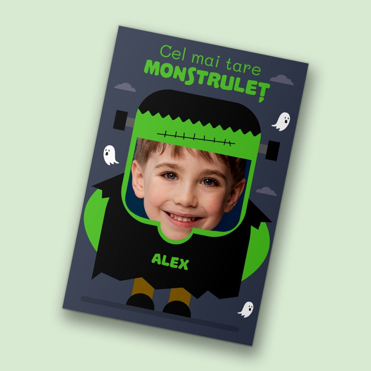 Aimant personnalisé de 10 x 15 cm avec une photo et un texte - Frankenstein