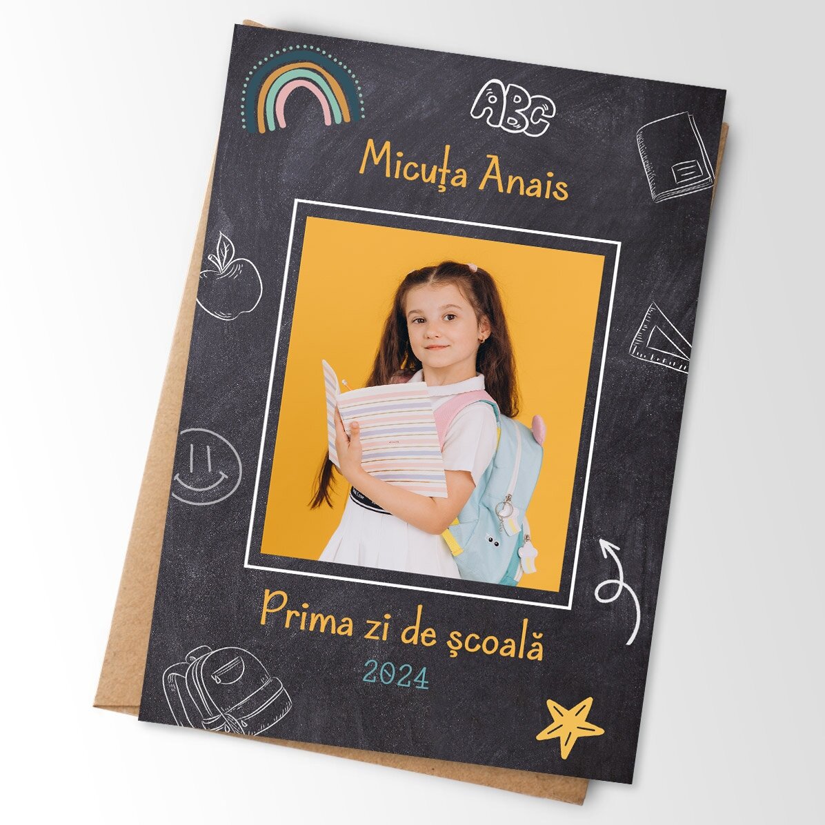 Aimant personnalisé de 10 x 15 cm avec une photo et un texte - École