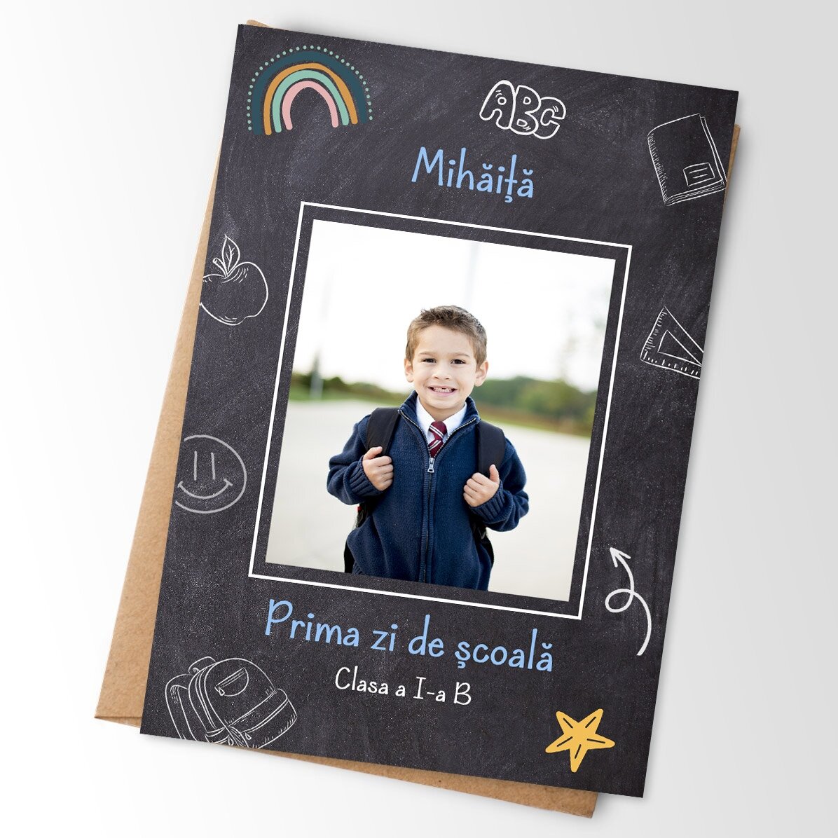 Aimant personnalisé de 10 x 15 cm avec une photo et un texte - École