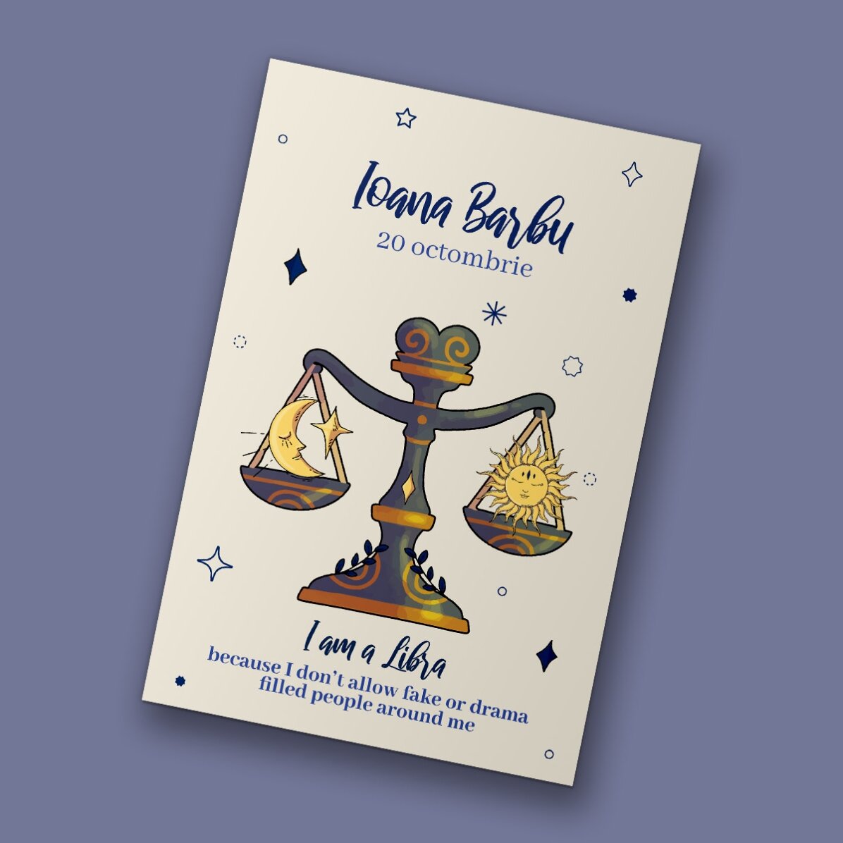 Aimant personnalisé 10 x 15 cm avec texte - Signe du zodiaque