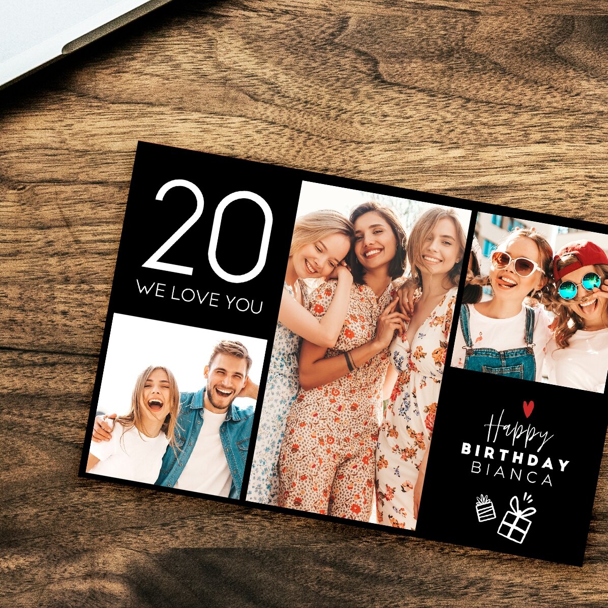 Aimant personnalisé de 15 x 10 cm avec le texte « Happy birthday »