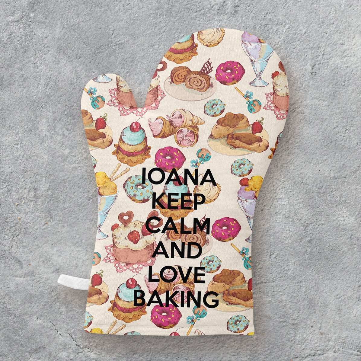 Gant de cuisine personnalisé avec inscription - Keep Calm