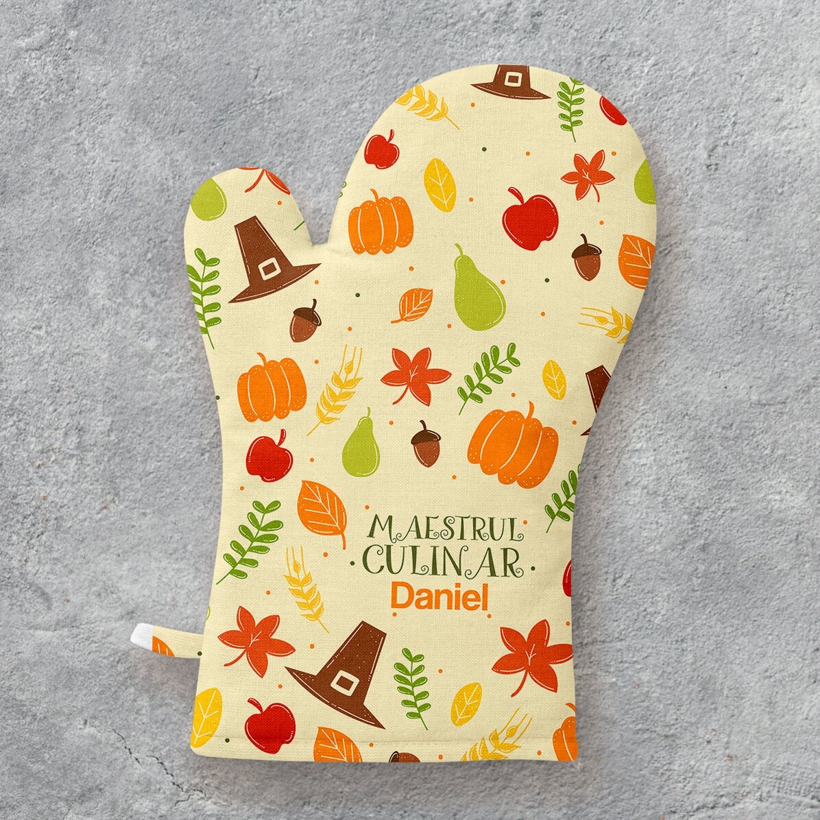 Gant de cuisine personnalisé avec inscription - Pumpkin
