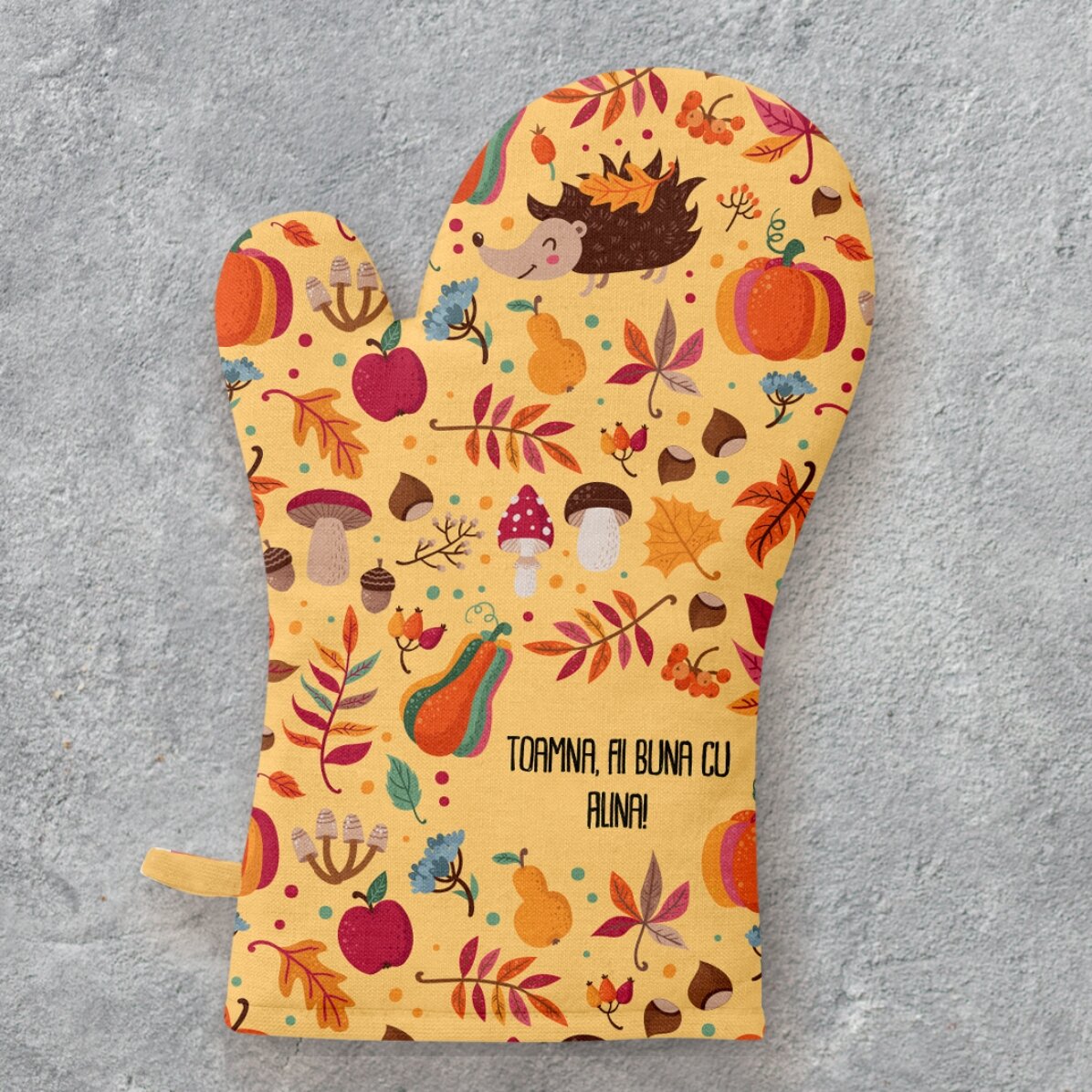 Gant de cuisine personnalisé avec inscription - Bon automne