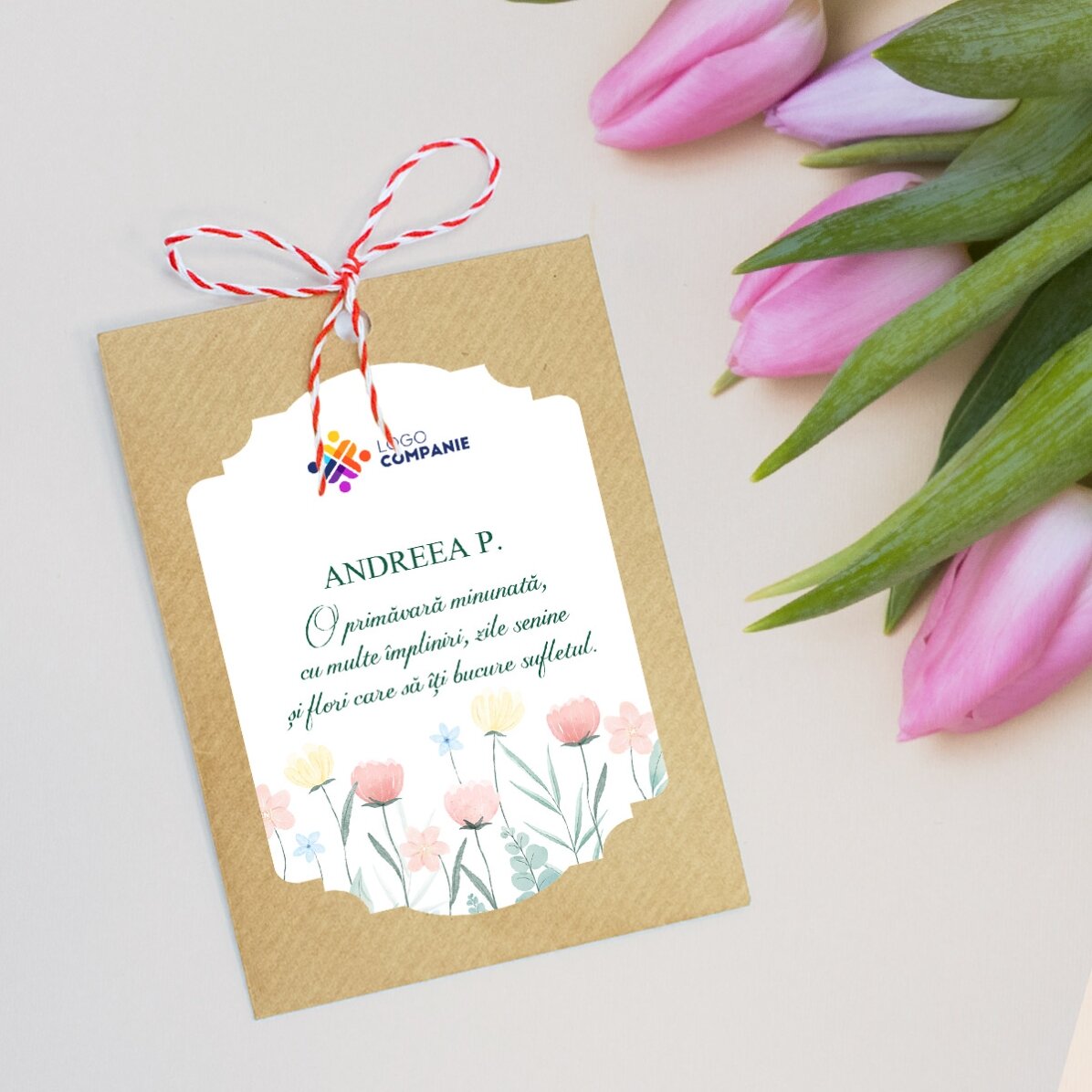 Martisor à planter, personnalisé avec un logo et un message