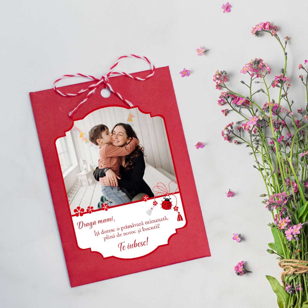 Martisor à planter, personnalisé avec une photo et un message