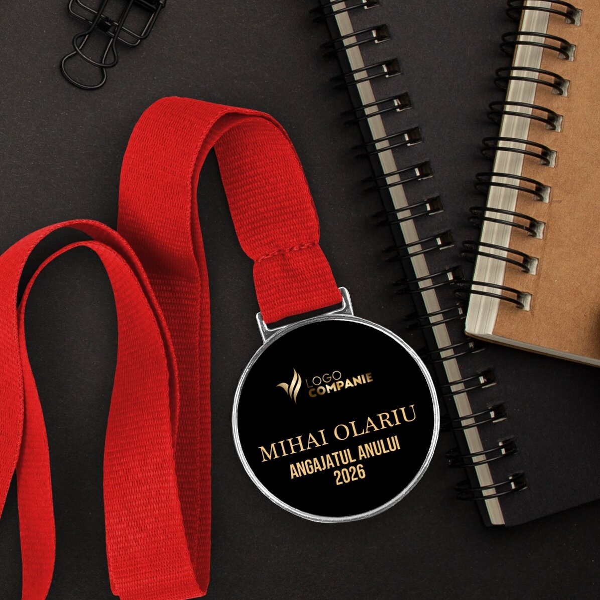 Médaille personnalisée avec logo et texte
