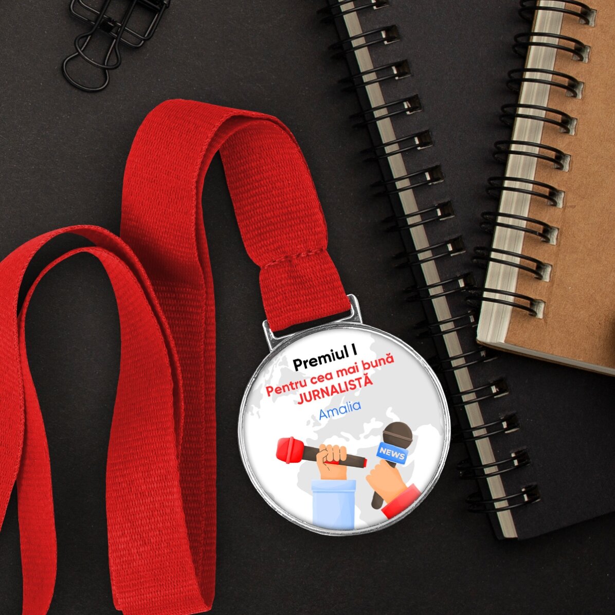 Médaille personnalisée avec un message - Journaliste
